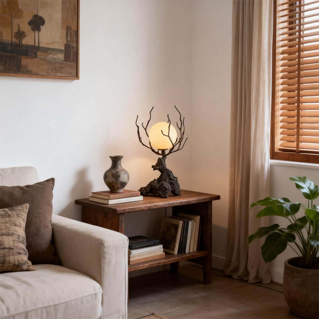 Vlorix Table Lamp - Wabi-Sabi Tree Trunk Resin Design