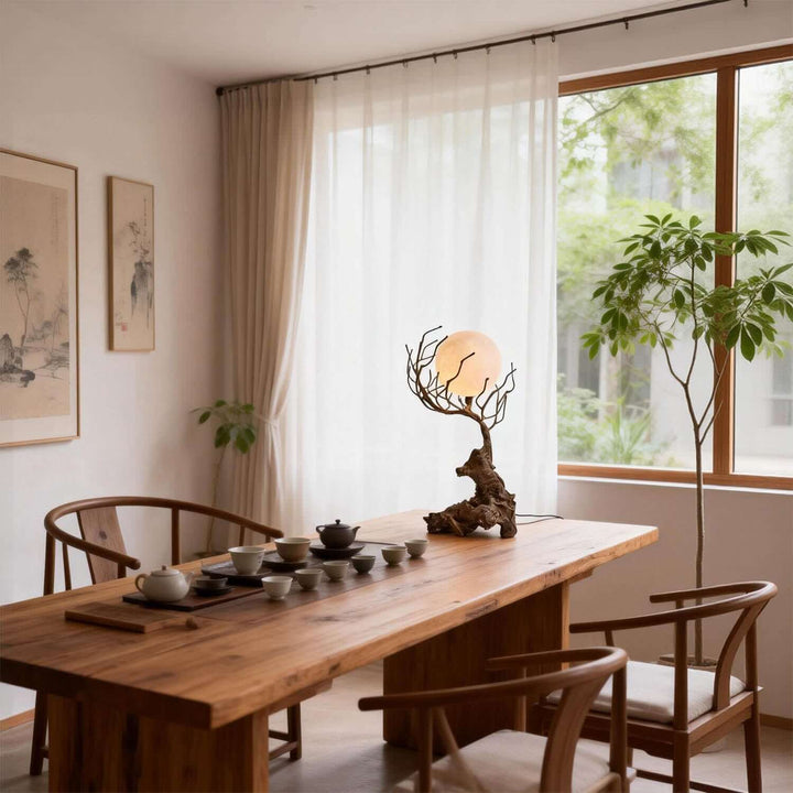 Vlorix Table Lamp - Wabi-Sabi Tree Trunk Resin Design