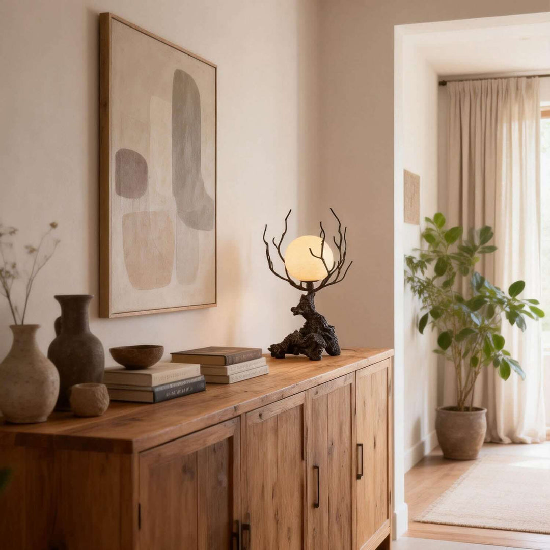 Vlorix Table Lamp - Wabi-Sabi Tree Trunk Resin Design