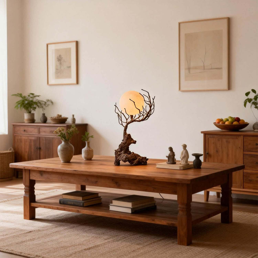 Vlorix Table Lamp - Wabi-Sabi Tree Trunk Resin Design