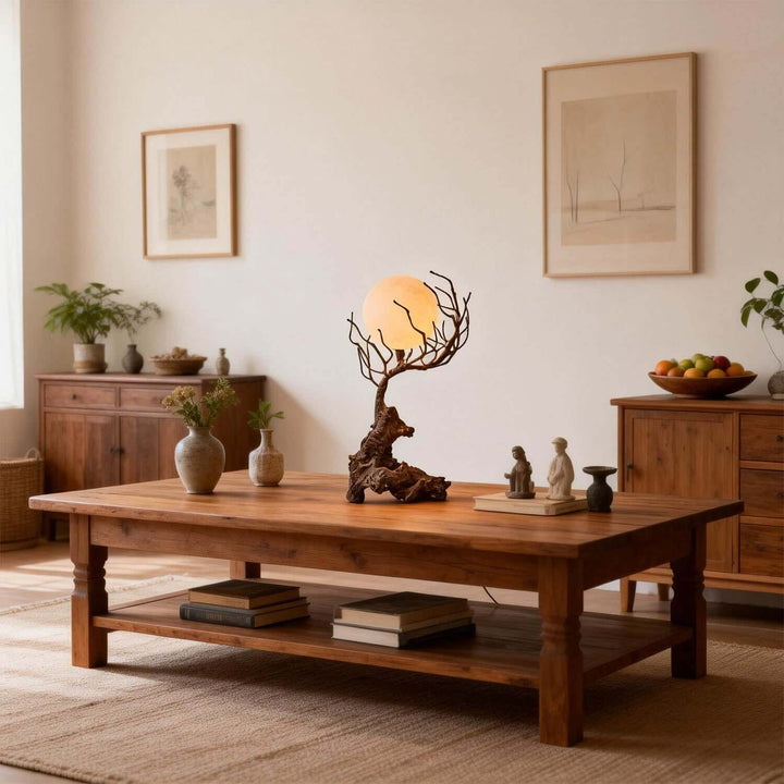 Vlorix Table Lamp - Wabi-Sabi Tree Trunk Resin Design