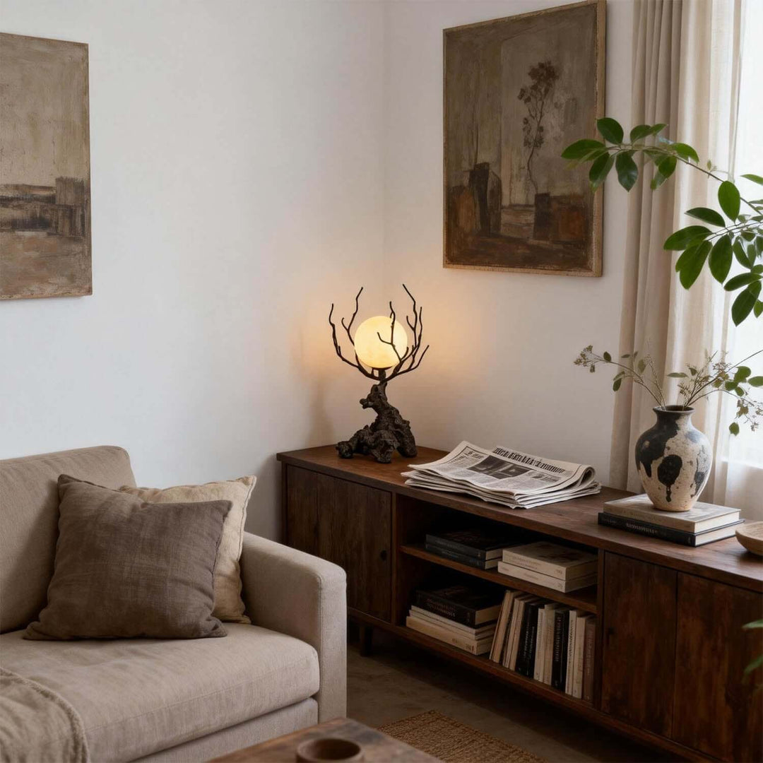 Vlorix Table Lamp - Wabi-Sabi Tree Trunk Resin Design