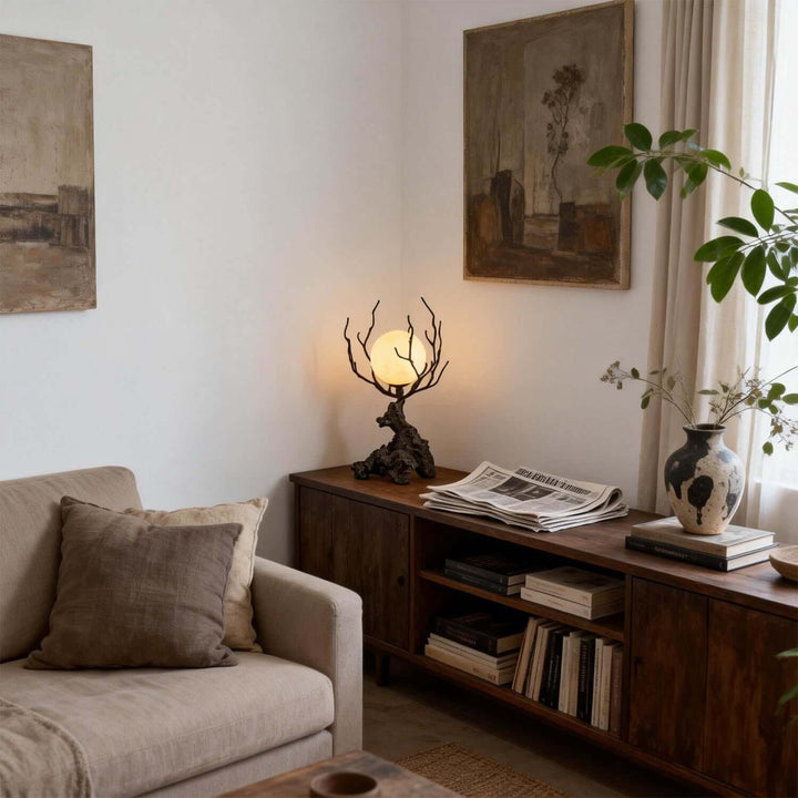 Vlorix Table Lamp - Wabi-Sabi Tree Trunk Resin Design