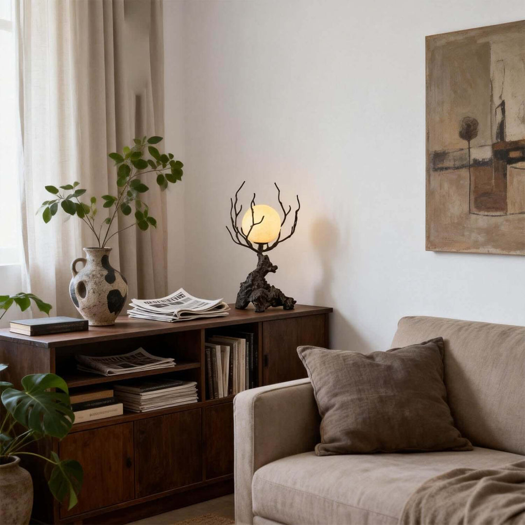 Vlorix Table Lamp - Wabi-Sabi Tree Trunk Resin Design