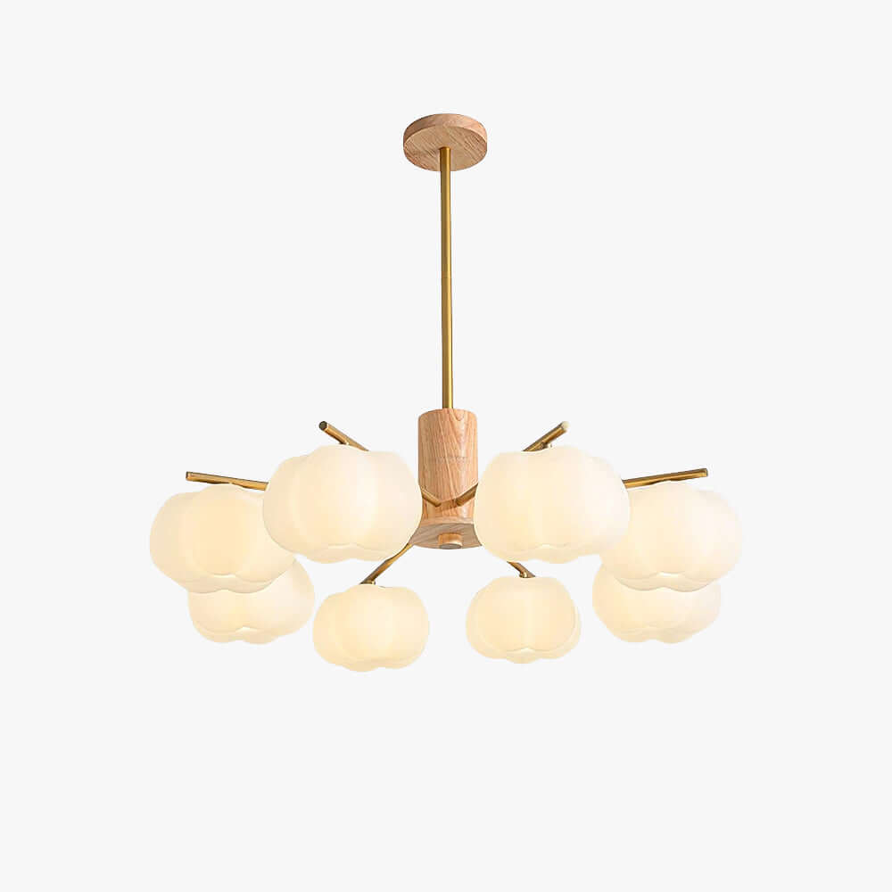 Vorni Pumpkin Chandelier – Modern Minimalist Wooden Lighting