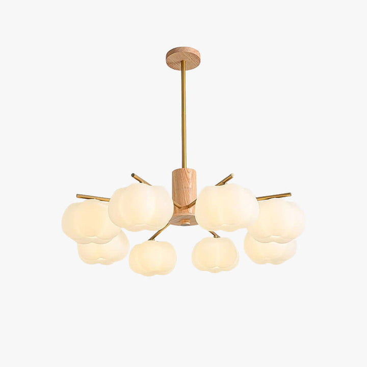 Vorni Pumpkin Chandelier – Modern Minimalist Wooden Lighting