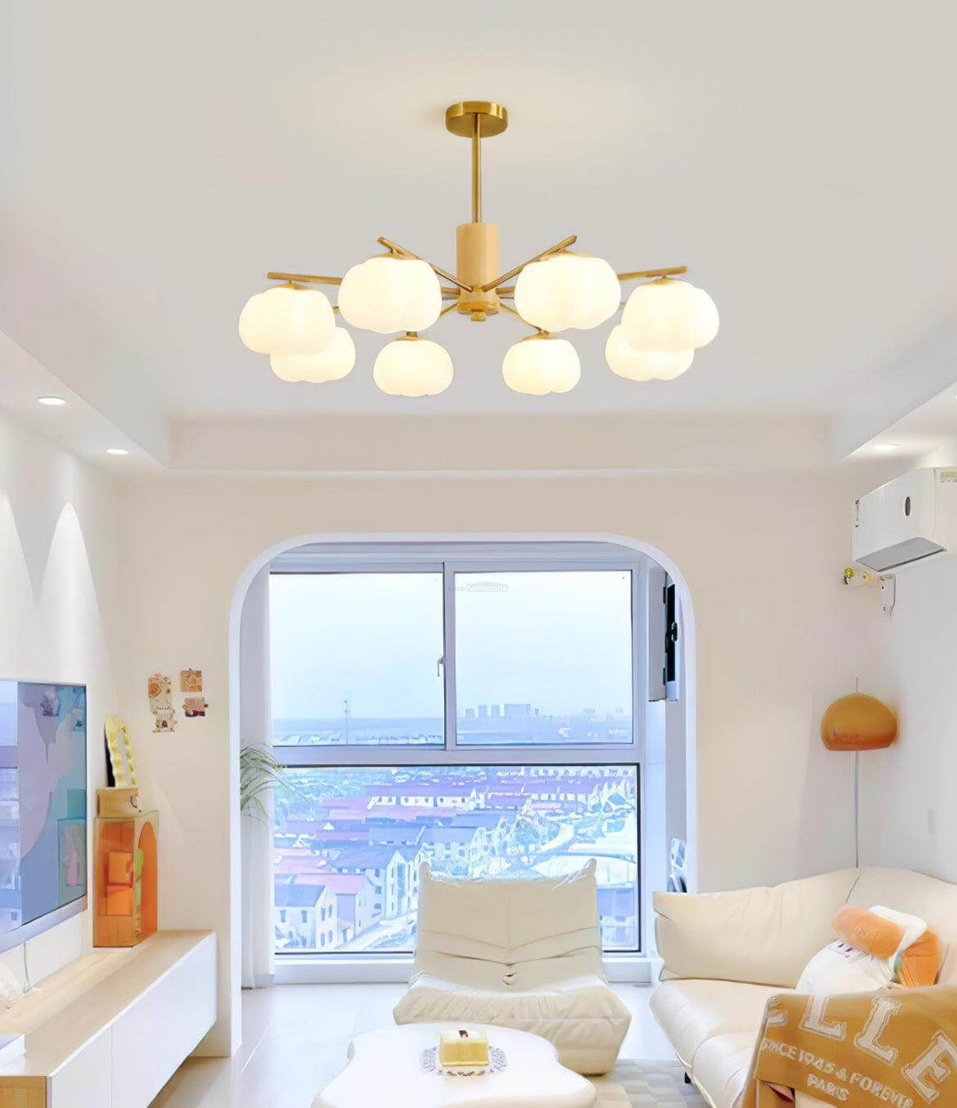 Vorni Pumpkin Chandelier – Modern Minimalist Wooden Lighting