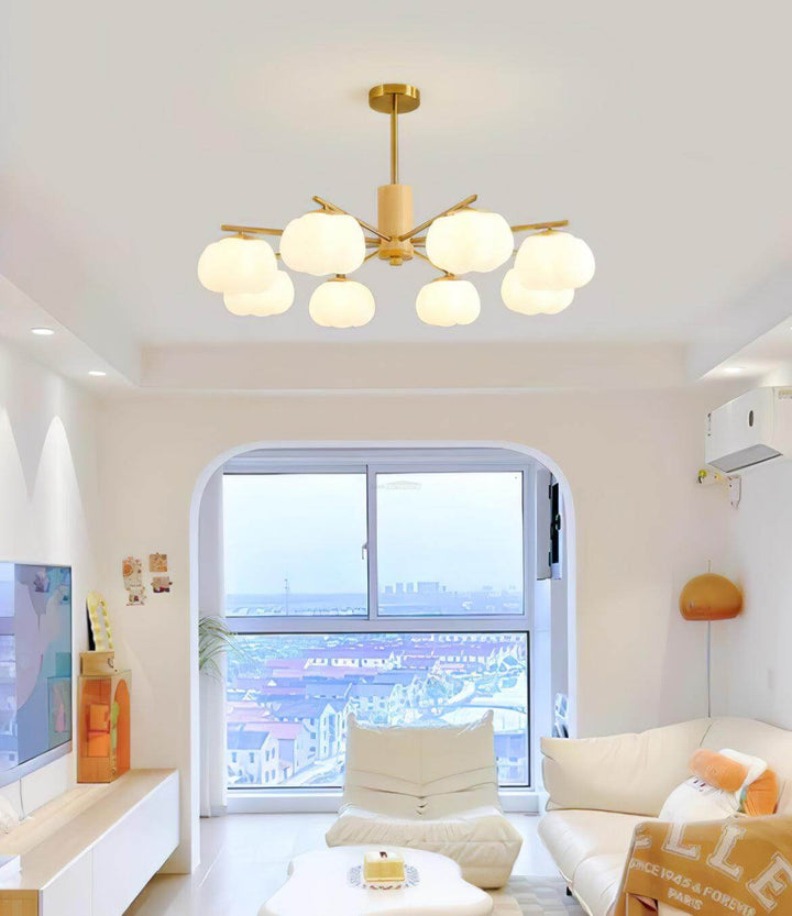 Vorni Pumpkin Chandelier – Modern Minimalist Wooden Lighting