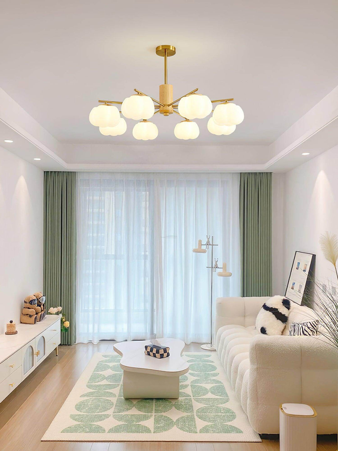 Vorni Pumpkin Chandelier – Modern Minimalist Wooden Lighting