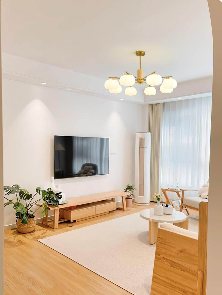 Vorni Pumpkin Chandelier – Modern Minimalist Wooden Lighting