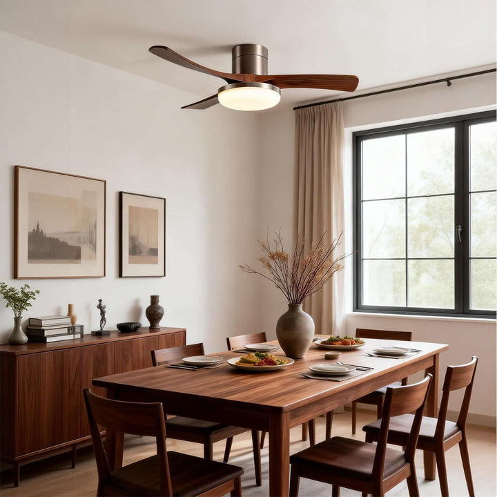 Vostra Ceiling Fan Light - Modern French Wood Dining Light