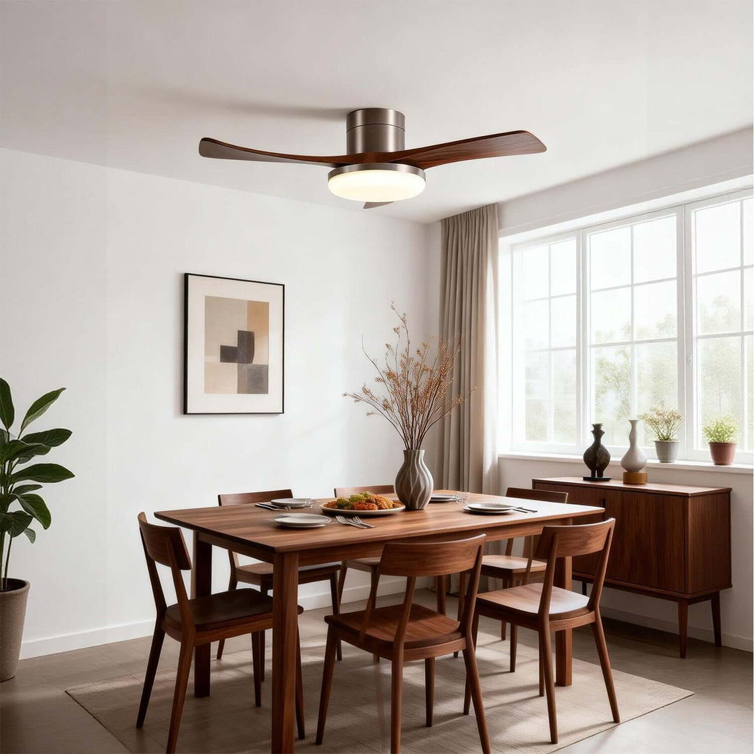 Vostra Ceiling Fan Light - Modern French Wood Dining Light