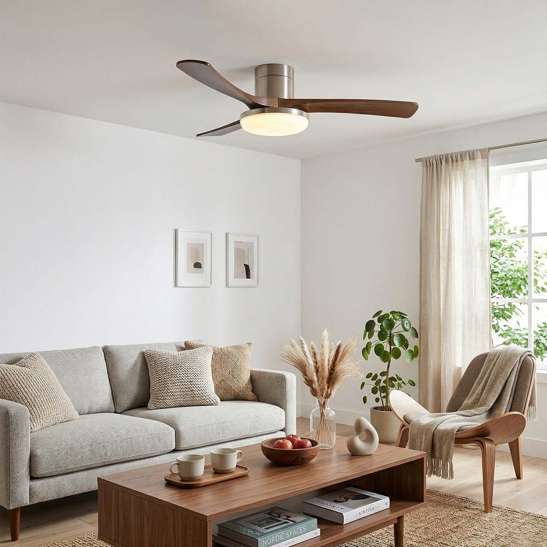 Vostra Ceiling Fan Light - Modern French Wood Dining Light