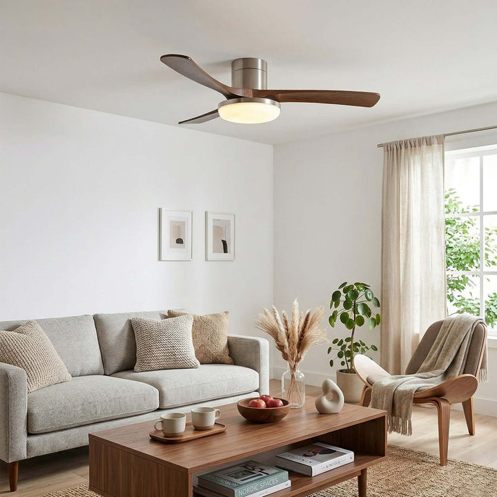 Vostra Ceiling Fan Light - Modern French Wood Dining Light
