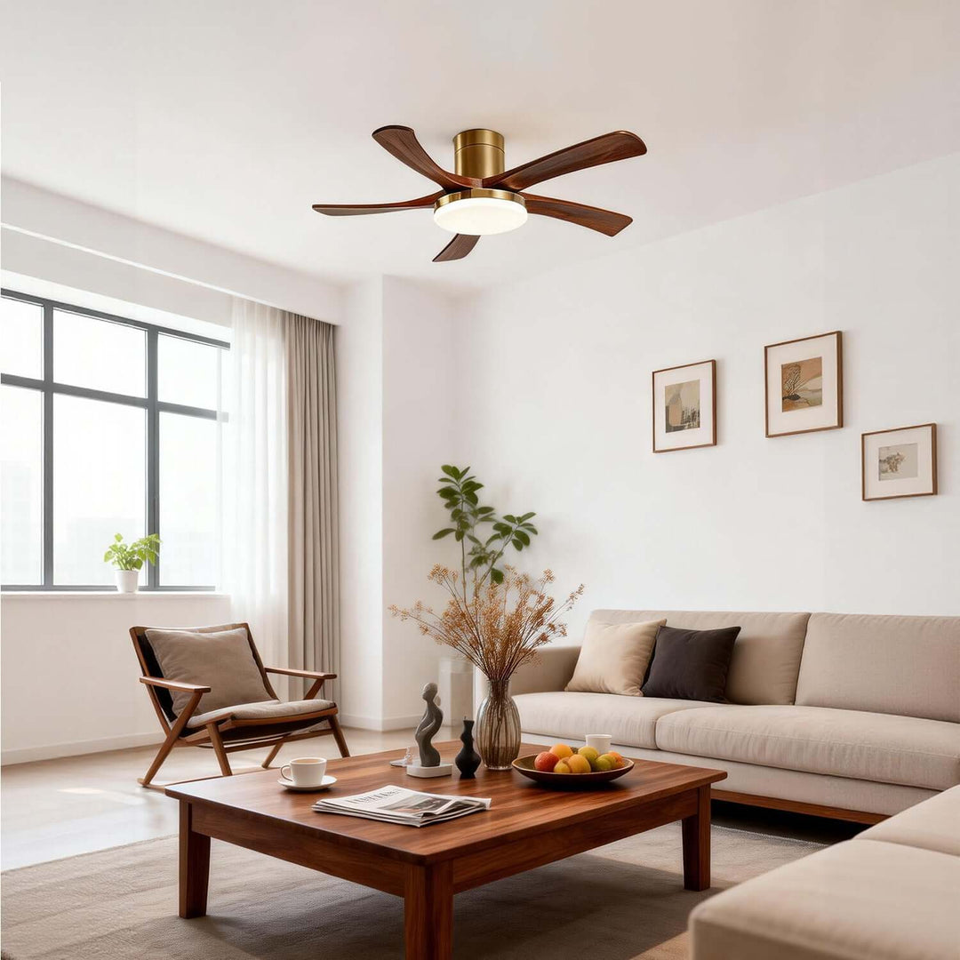 Vostra Ceiling Fan Light - Modern French Wood Dining Light