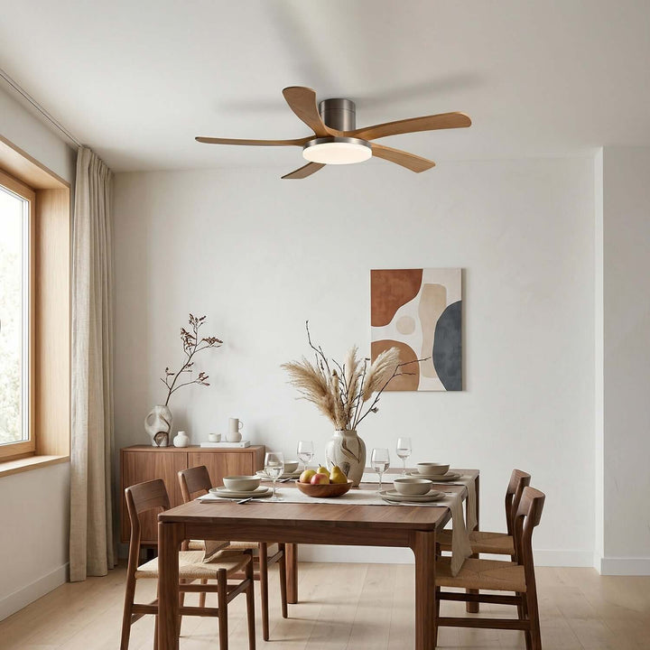 Vostra Ceiling Fan Light - Modern French Wood Dining Light