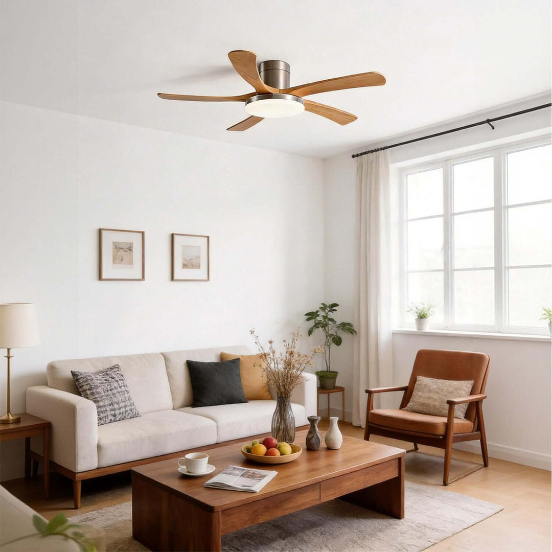 Vostra Ceiling Fan Light - Modern French Wood Dining Light