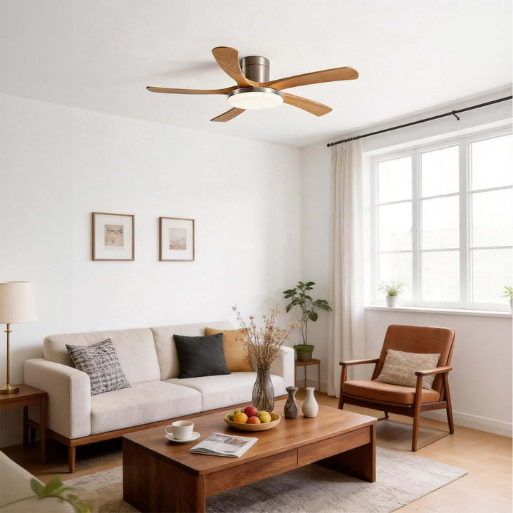 Vostra Ceiling Fan Light - Modern French Wood Dining Light