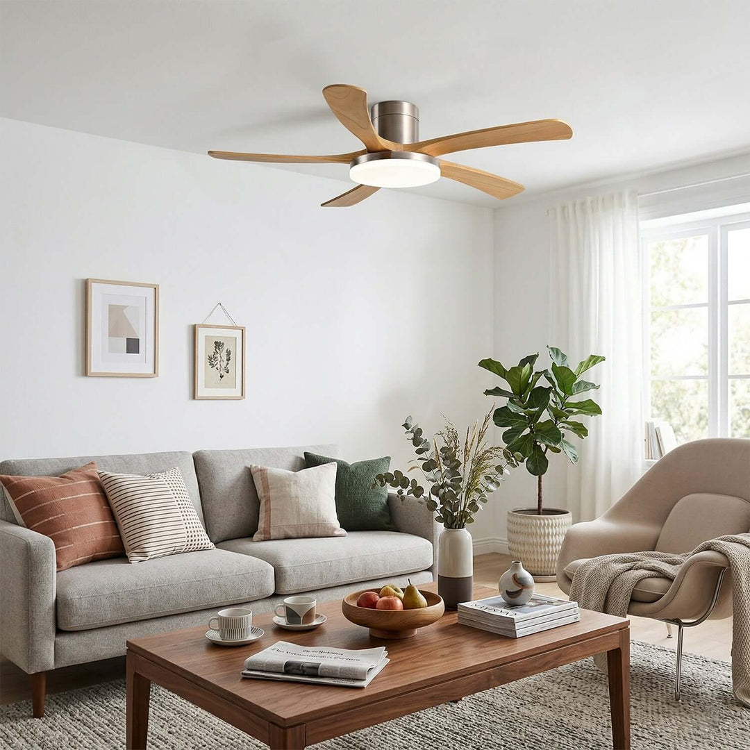 Vostra Ceiling Fan Light - Modern French Wood Dining Light
