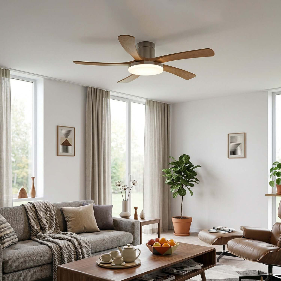 Vostra Ceiling Fan Light - Modern French Wood Dining Light