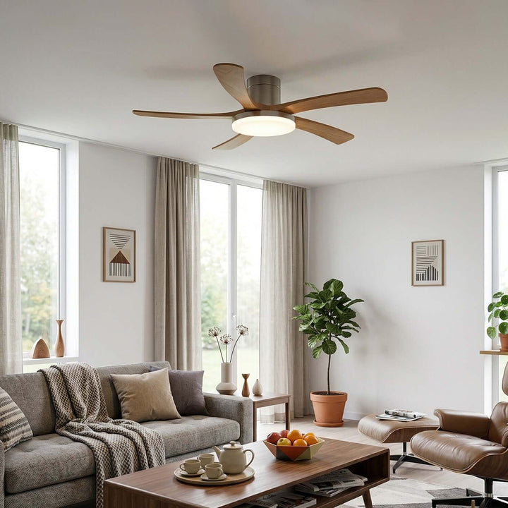 Vostra Ceiling Fan Light - Modern French Wood Dining Light