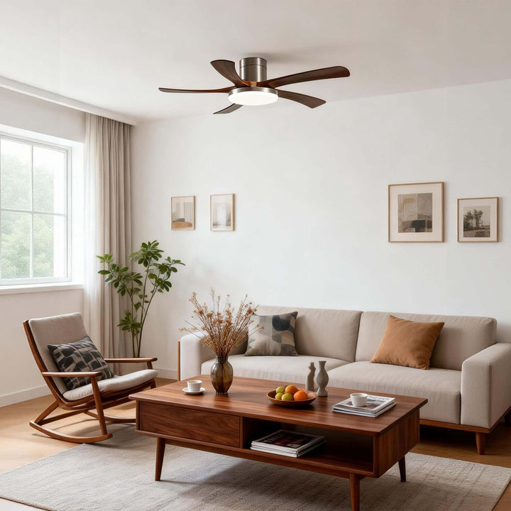 Vostra Ceiling Fan Light - Modern French Wood Dining Light