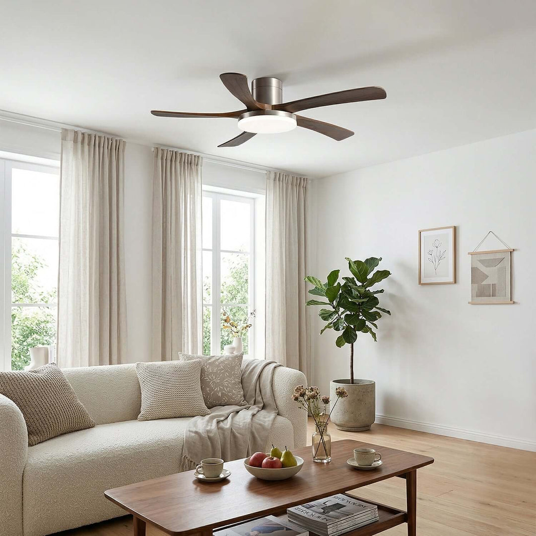 Vostra Ceiling Fan Light - Modern French Wood Dining Light