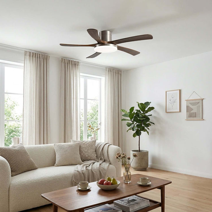 Vostra Ceiling Fan Light - Modern French Wood Dining Light