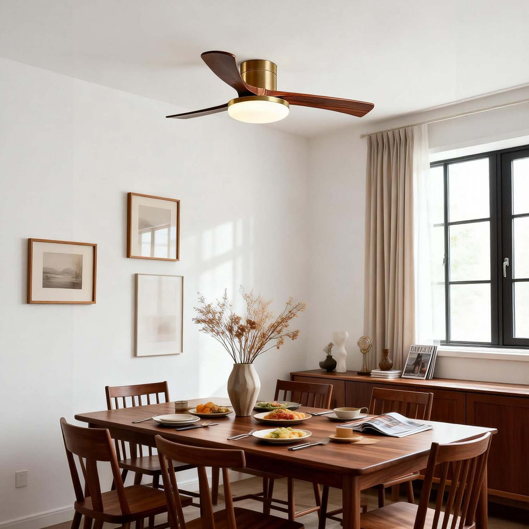 Vostra Ceiling Fan Light - Modern French Wood Dining Light