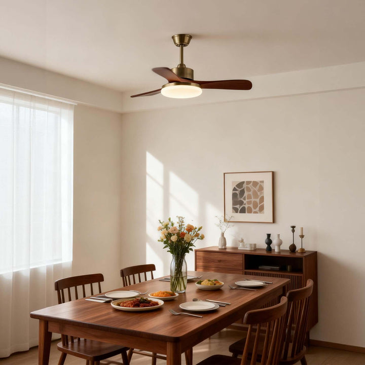 Vraxilo Ceiling Fan Light B | Mid-century Wood Fan Light