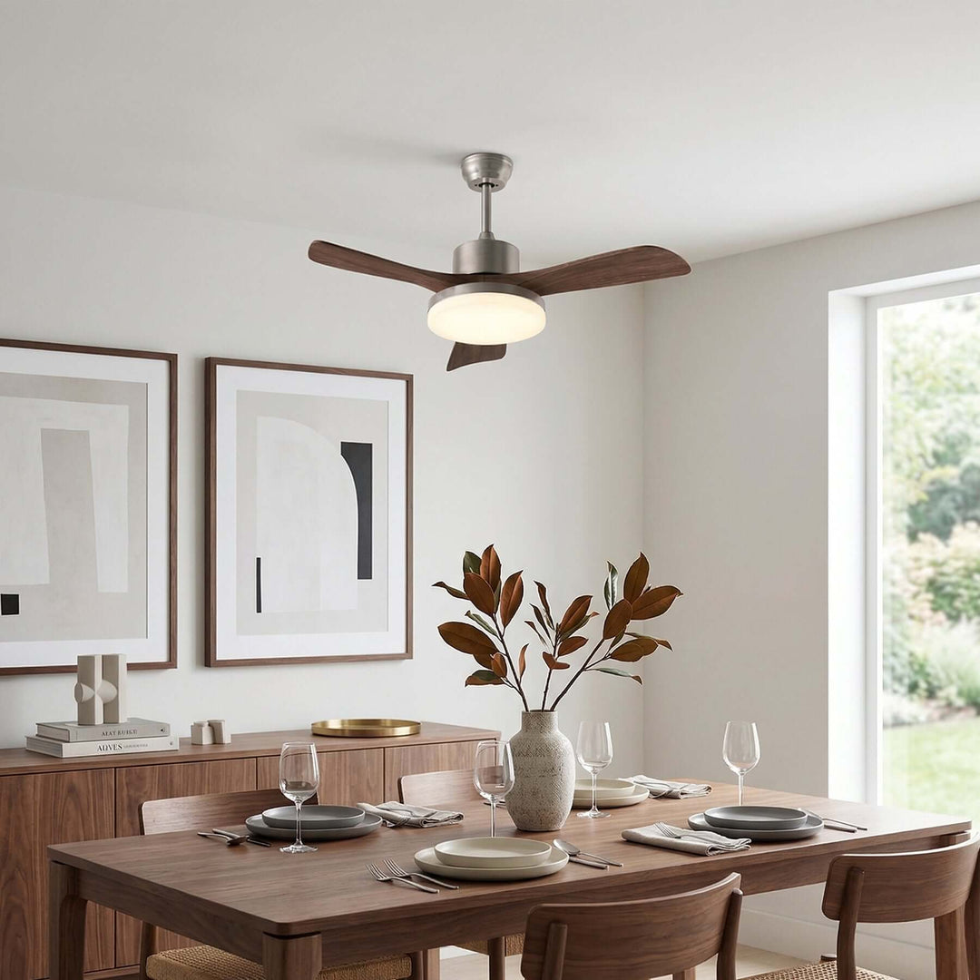 Vraxilo Ceiling Fan Light B | Mid-century Wood Fan Light