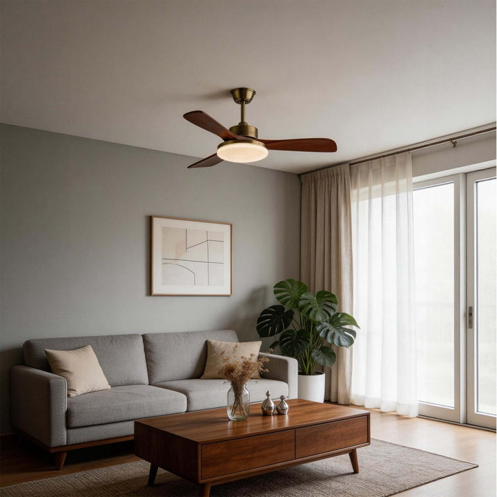 Vraxilo Ceiling Fan Light B | Mid-century Wood Fan Light