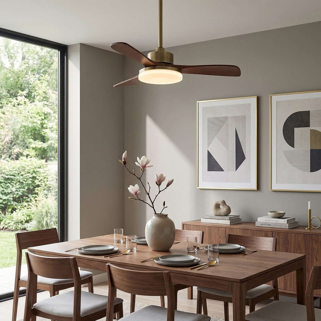 Vraxilo Ceiling Fan Light B | Mid-century Wood Fan Light