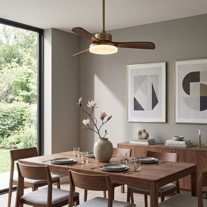 Vraxilo Ceiling Fan Light B | Mid-century Wood Fan Light