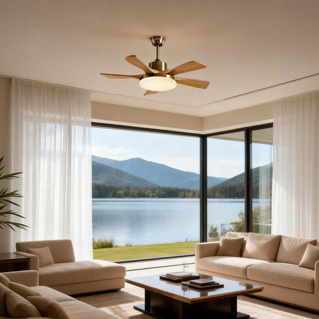 Vraxilo Ceiling Fan Light Style A | Scandi Wood Fan Light