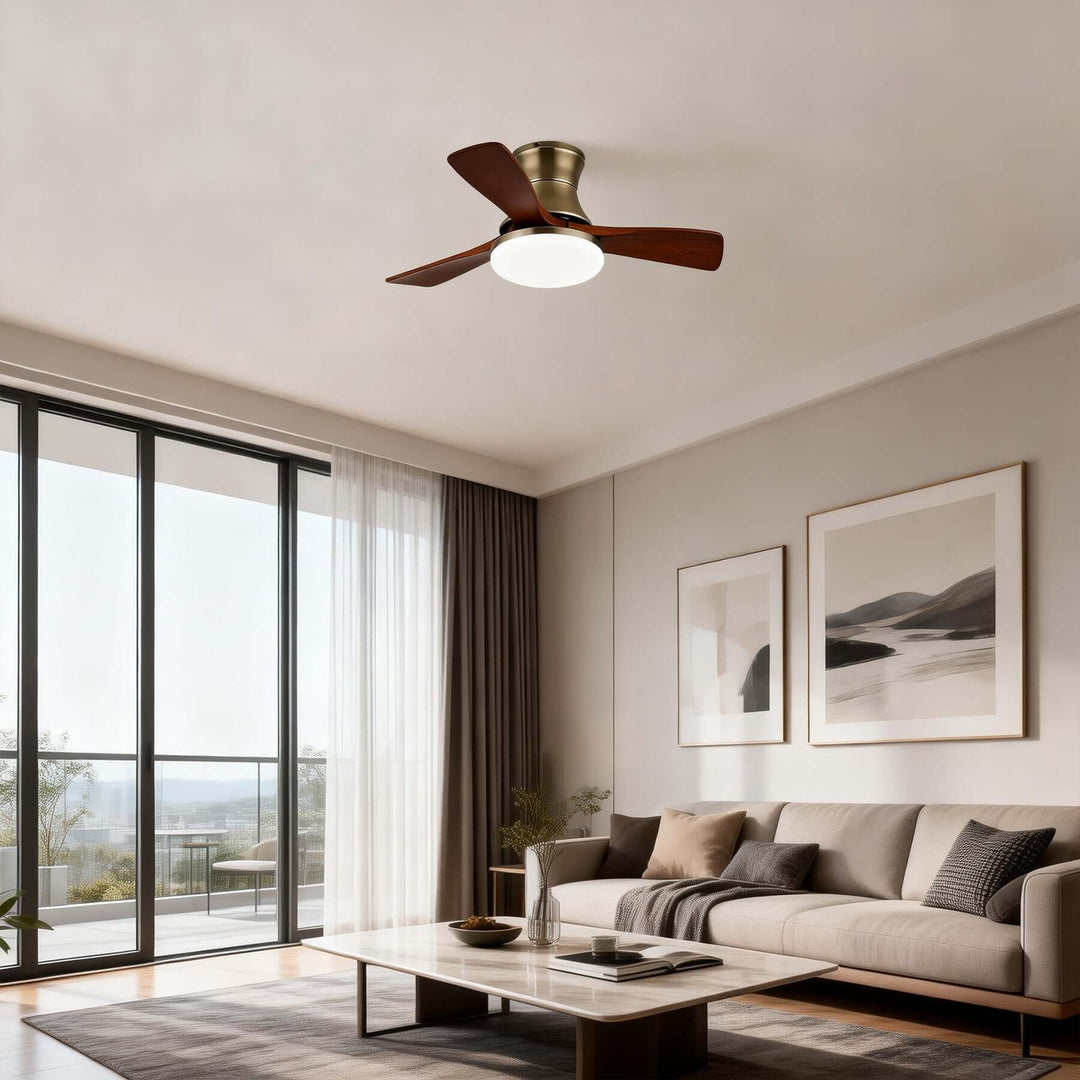 Vraxilo Ceiling Fan Light Style C | Mid-century Wood Fan Light