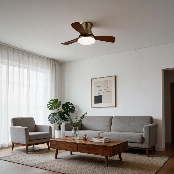 Vraxilo Ceiling Fan Light Style C | Mid-century Wood Fan Light
