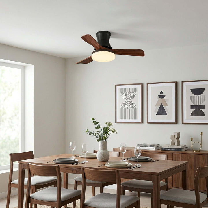 Vraxilo Ceiling Fan Light Style C | Mid-century Wood Fan Light