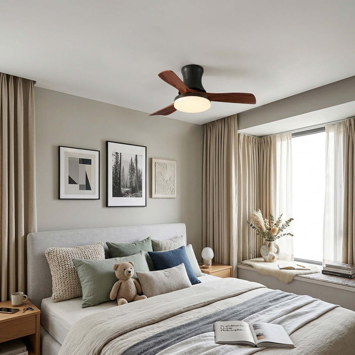 Vraxilo Ceiling Fan Light Style C | Mid-century Wood Fan Light
