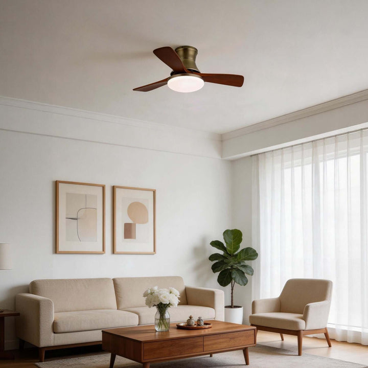 Vraxilo Ceiling Fan Light Style C | Mid-century Wood Fan Light
