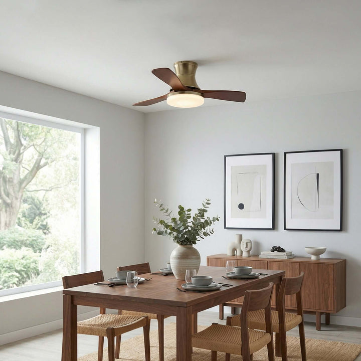 Vraxilo Ceiling Fan Light Style C | Mid-century Wood Fan Light