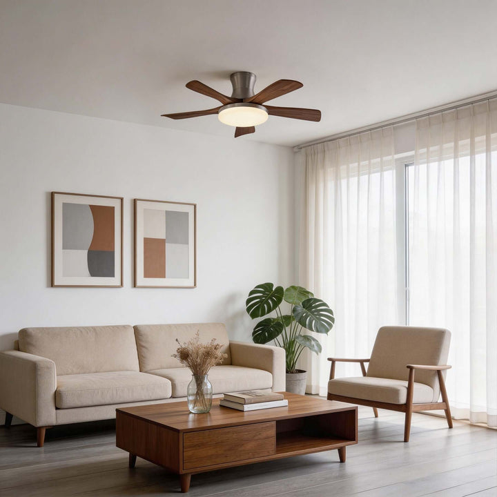 Vraxilo Ceiling Fan Light Style D | Mid-century Wood Fan Light
