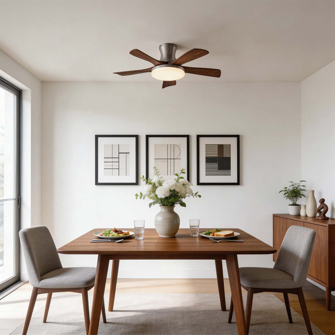 Vraxilo Ceiling Fan Light Style D | Mid-century Wood Fan Light