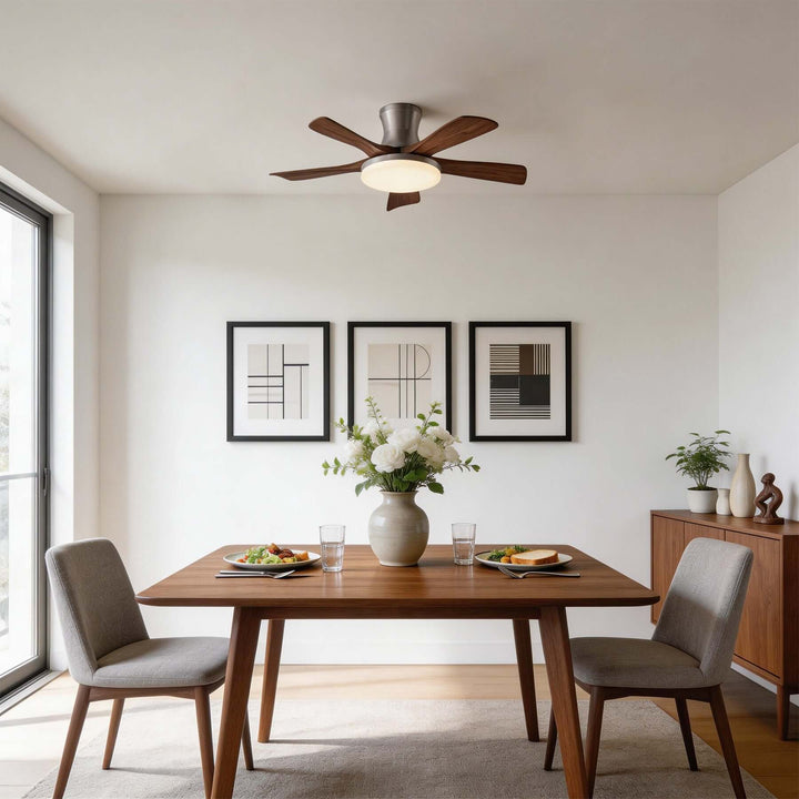 Vraxilo Ceiling Fan Light Style D | Mid-century Wood Fan Light
