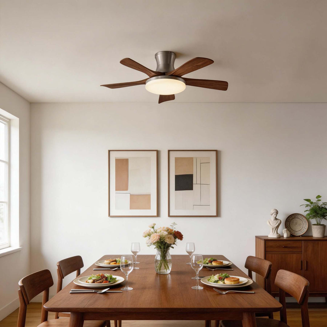 Vraxilo Ceiling Fan Light Style D | Mid-century Wood Fan Light