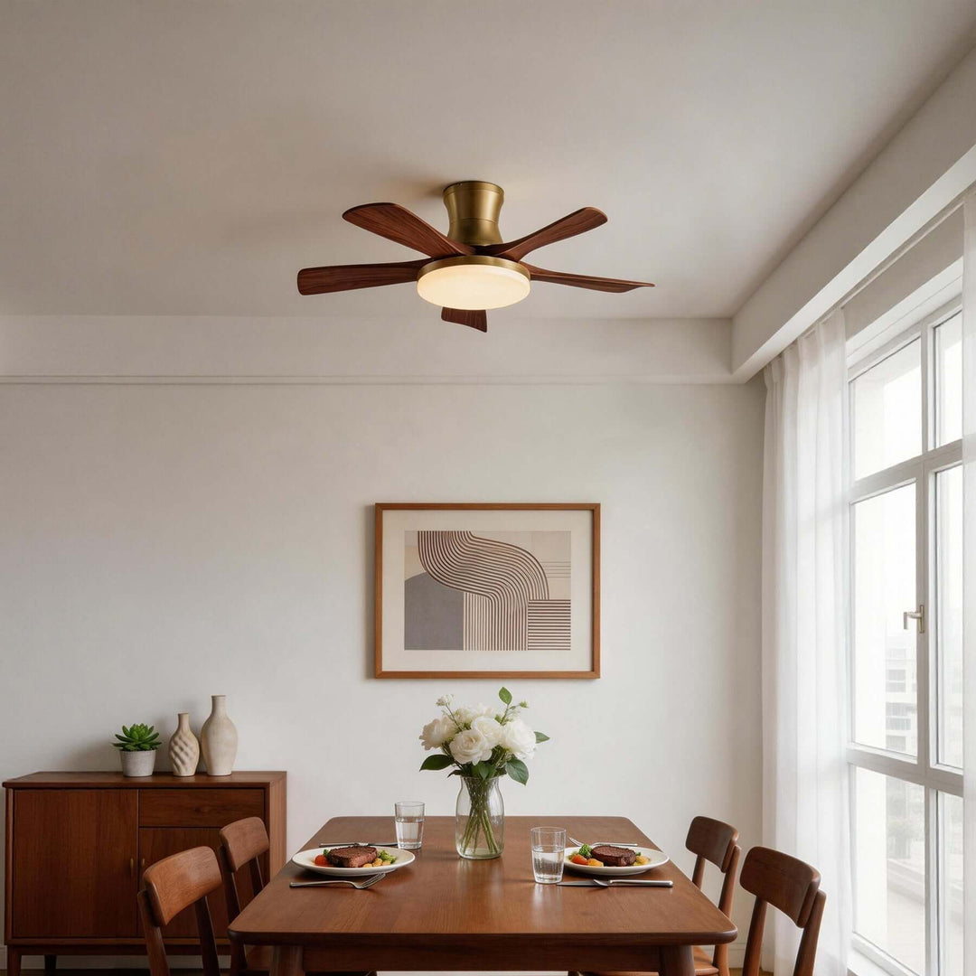 Vraxilo Ceiling Fan Light Style D | Mid-century Wood Fan Light