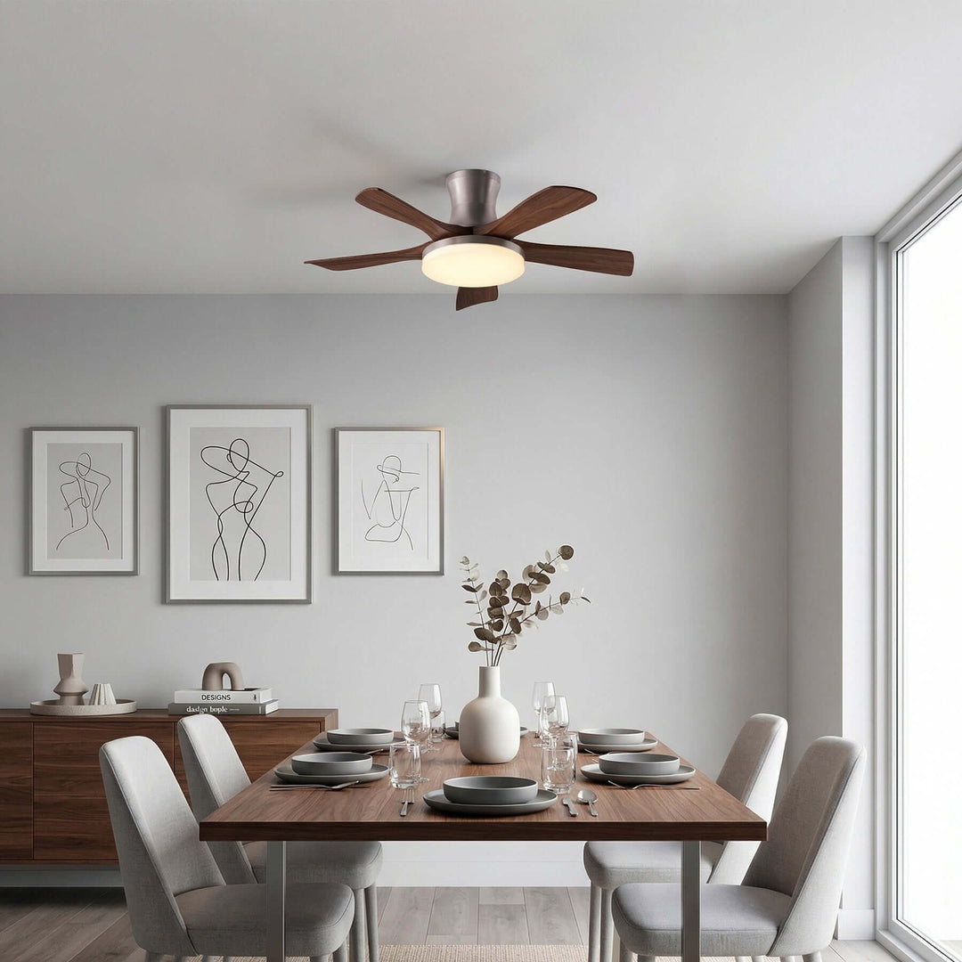 Vraxilo Ceiling Fan Light Style D | Mid-century Wood Fan Light