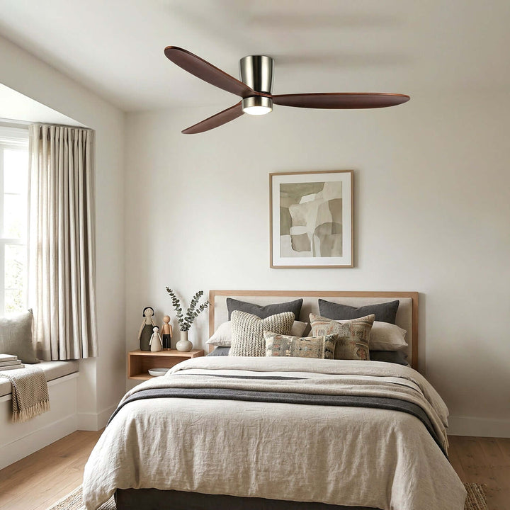 Vraxis Ceiling Fan Light | Modern Solid Wood Bedroom