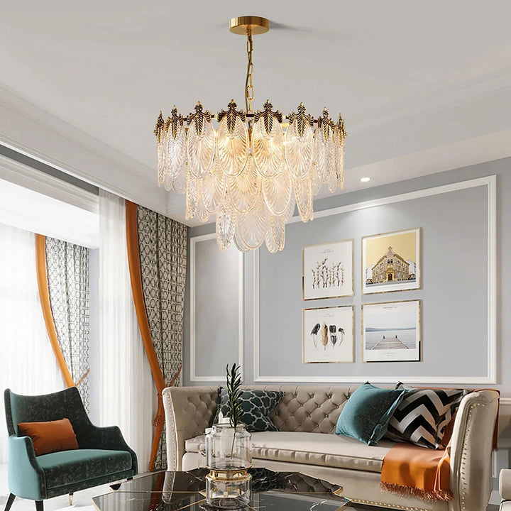 Vynoxi Chandelier - Modern Brass & crystal Glass Lighting
