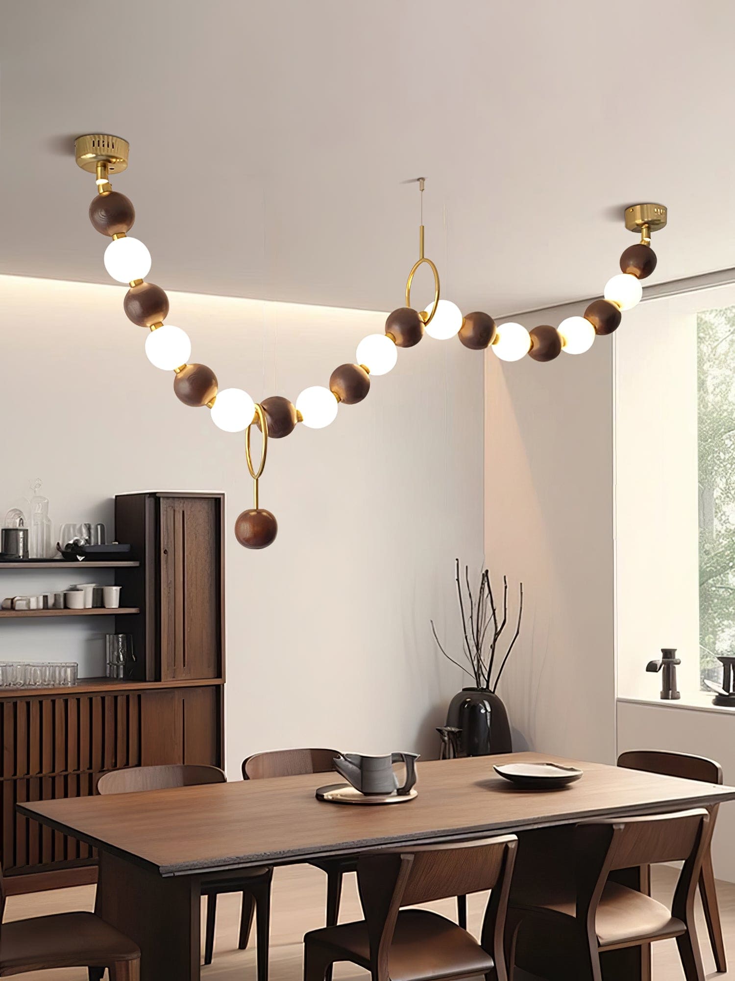 Walnut Necklace Chandelier